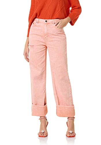 goldenpoint Damen Straight-Leggings Acid Washed, Farbe Rot, Größe L von goldenpoint