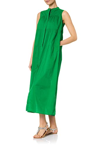 goldenpoint Mare Damen Langes Ärmelloses Kleid mit Knöpfen, Farbe Grün, Größe S von goldenpoint