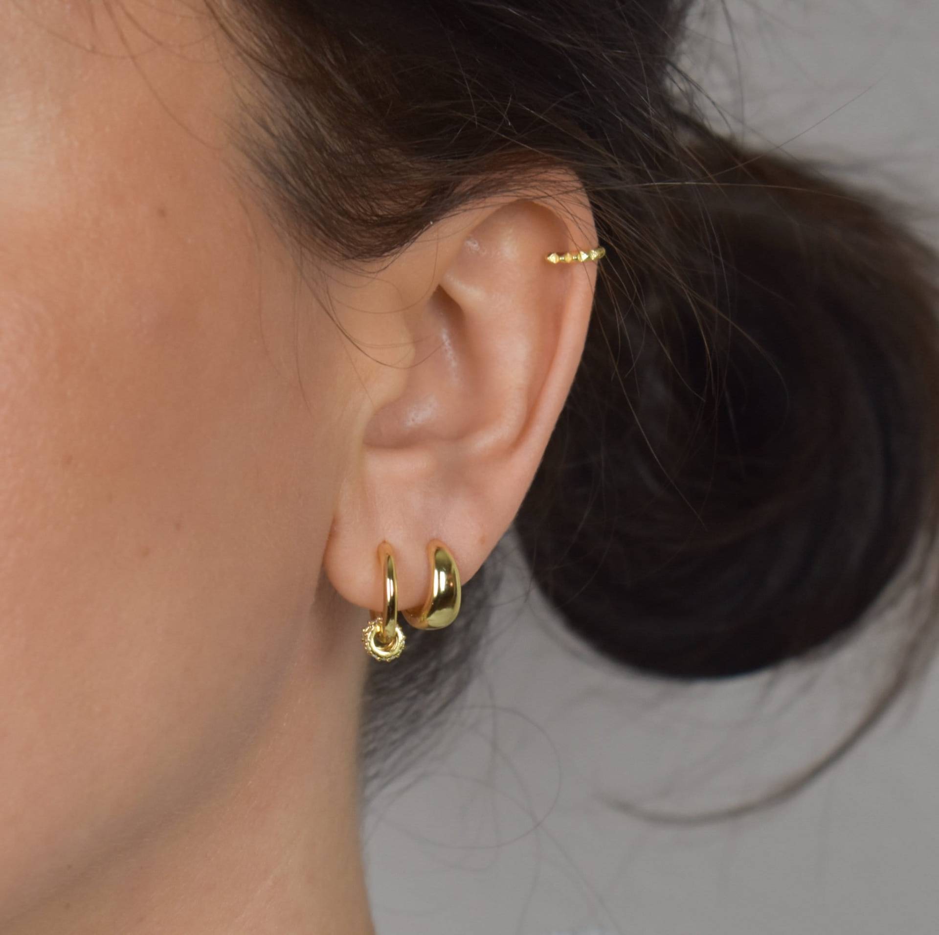 Chunky Creole Gold Kleine Hoops Feiner Ohrring Silber Ohrringe Sterling Dicke Chunky Creole Gold Kleine Hoops Feiner Ohrring Silber Ohrringe Sterling Dicke von goldenstrawberryDE