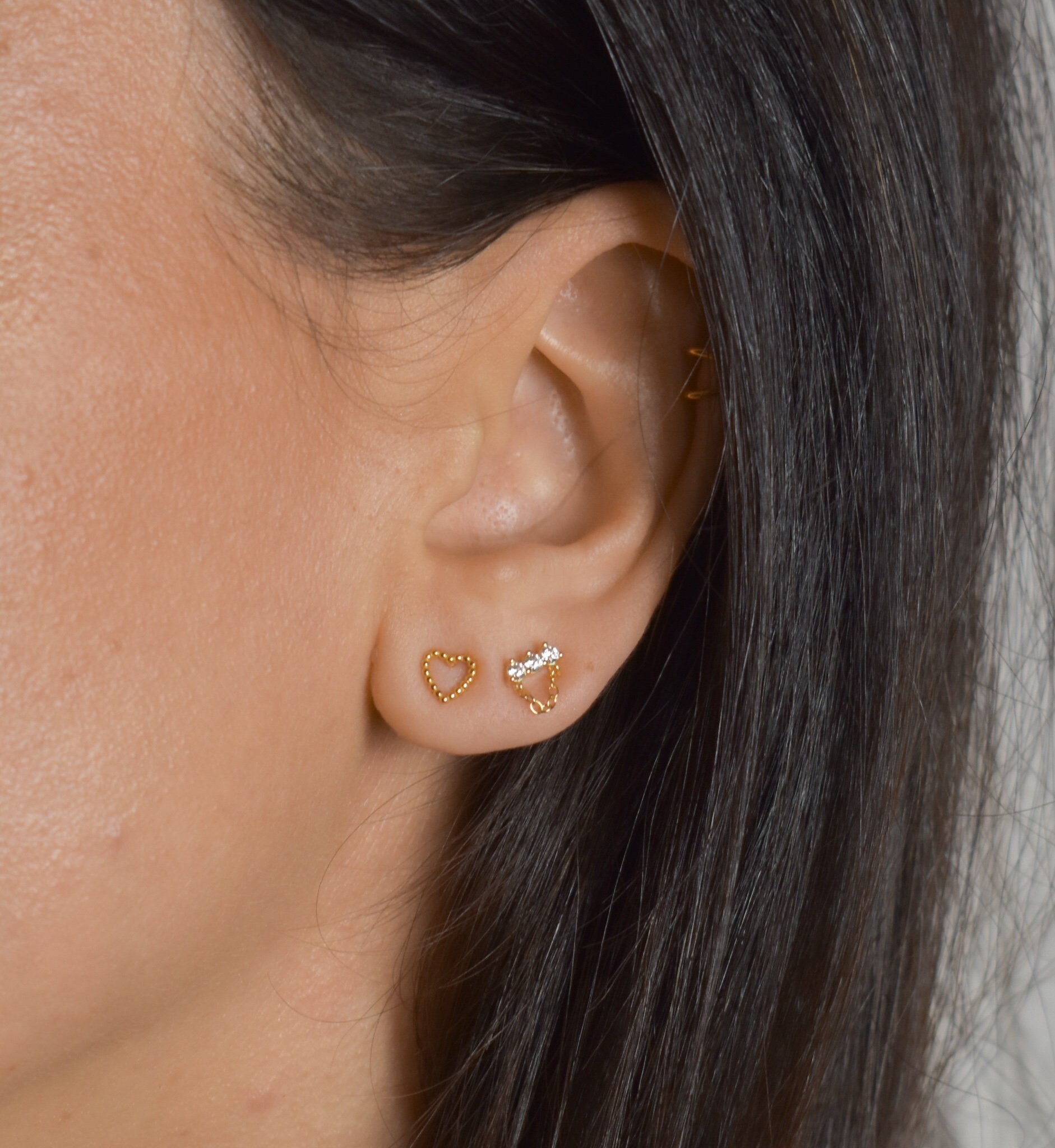 Cz Ohrstecker Kette Kleine Silber Gold Ohrring Mit Gold Schmuck Kettenohrring Cz Ohrstecker Kette Kleine Silber Gold Ohrring Mit Gold Schmuck Kettenohrring von goldenstrawberryDE