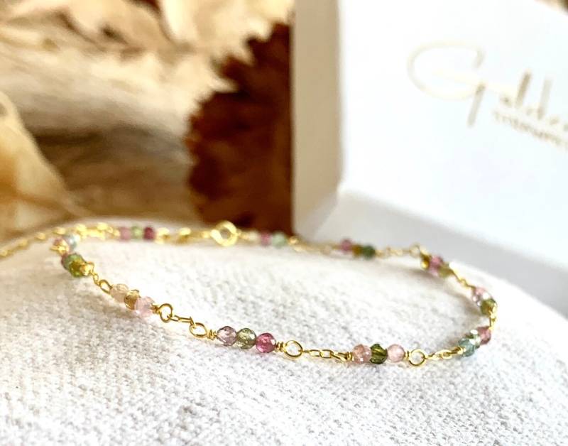 Damen Armband Bunte Turmalin Sterling Silber Edelsteinen Zierliches Silber Filigranes Damen Armband Bunte Turmalin Sterling Silber Edelsteinen Zierliches Silber Filigranes von goldenstrawberryDE