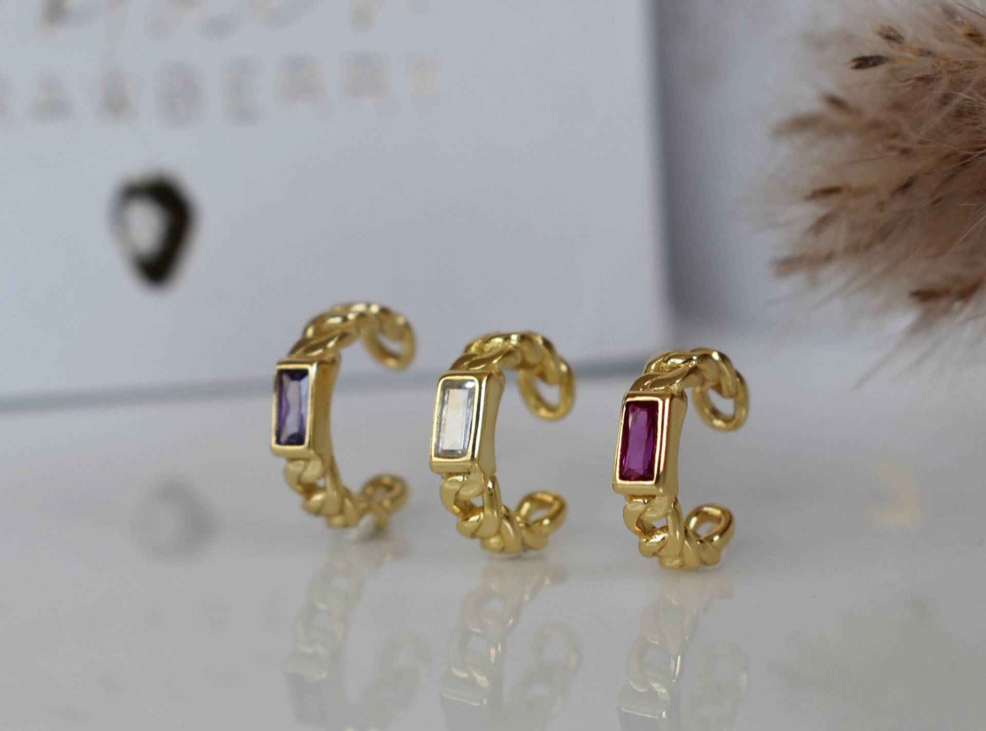 Ear Cuff Gold Zierlicher Ohrklemme Gold Sterling Silber Geflochtener Lila Stein Pinker Ear Cuff Gold Zierlicher Ohrklemme Gold Sterling Silber Geflochtener Lila Stein Pinker von goldenstrawberryDE