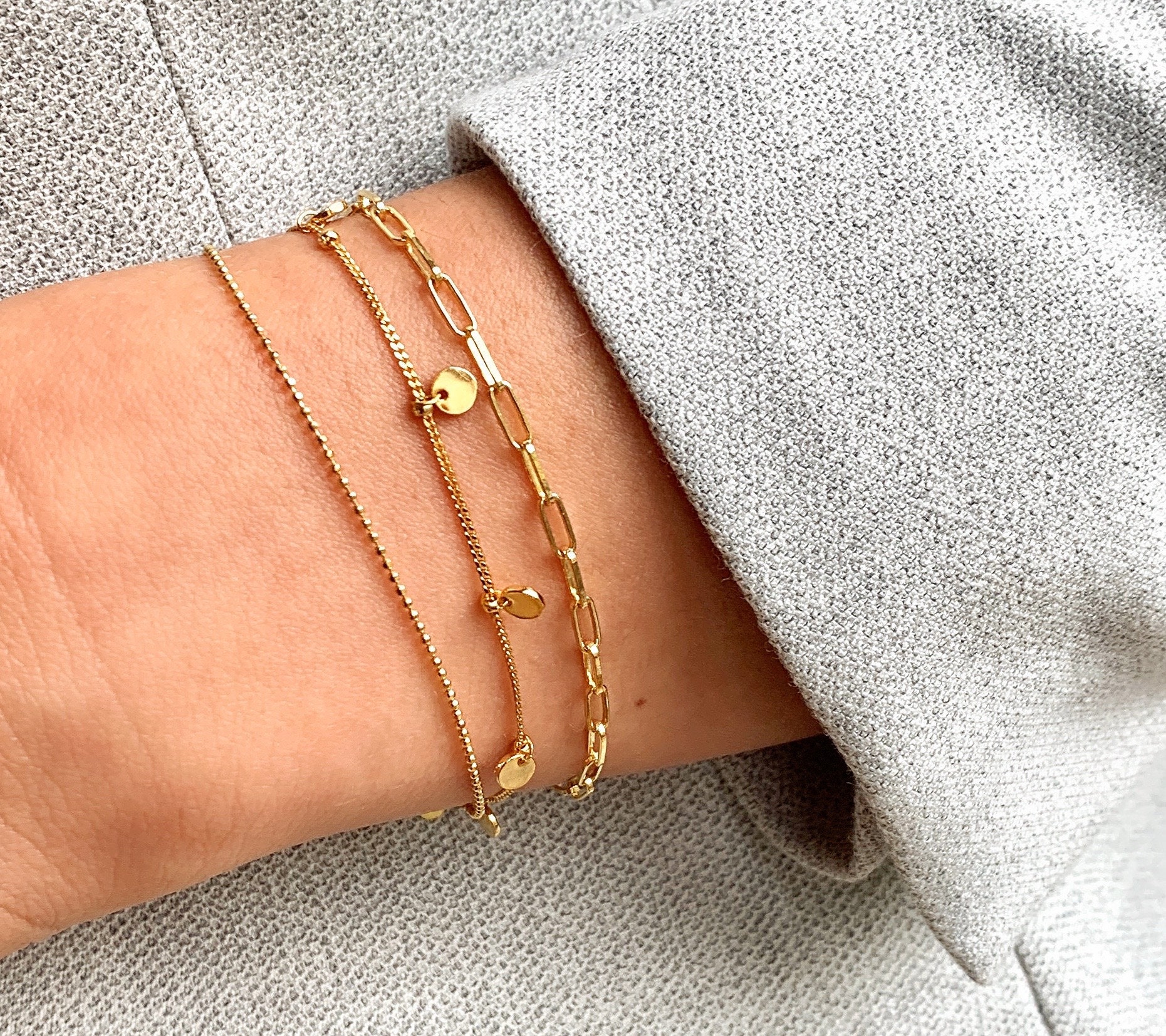 Feines Armband Damen Diamamtperlen-Armband Zartes Silber Sterling Silber Gold Zierliches Feines Armband Damen Diamamtperlen-Armband Zartes Silber Sterling Silber Gold Zierliches von goldenstrawberryDE