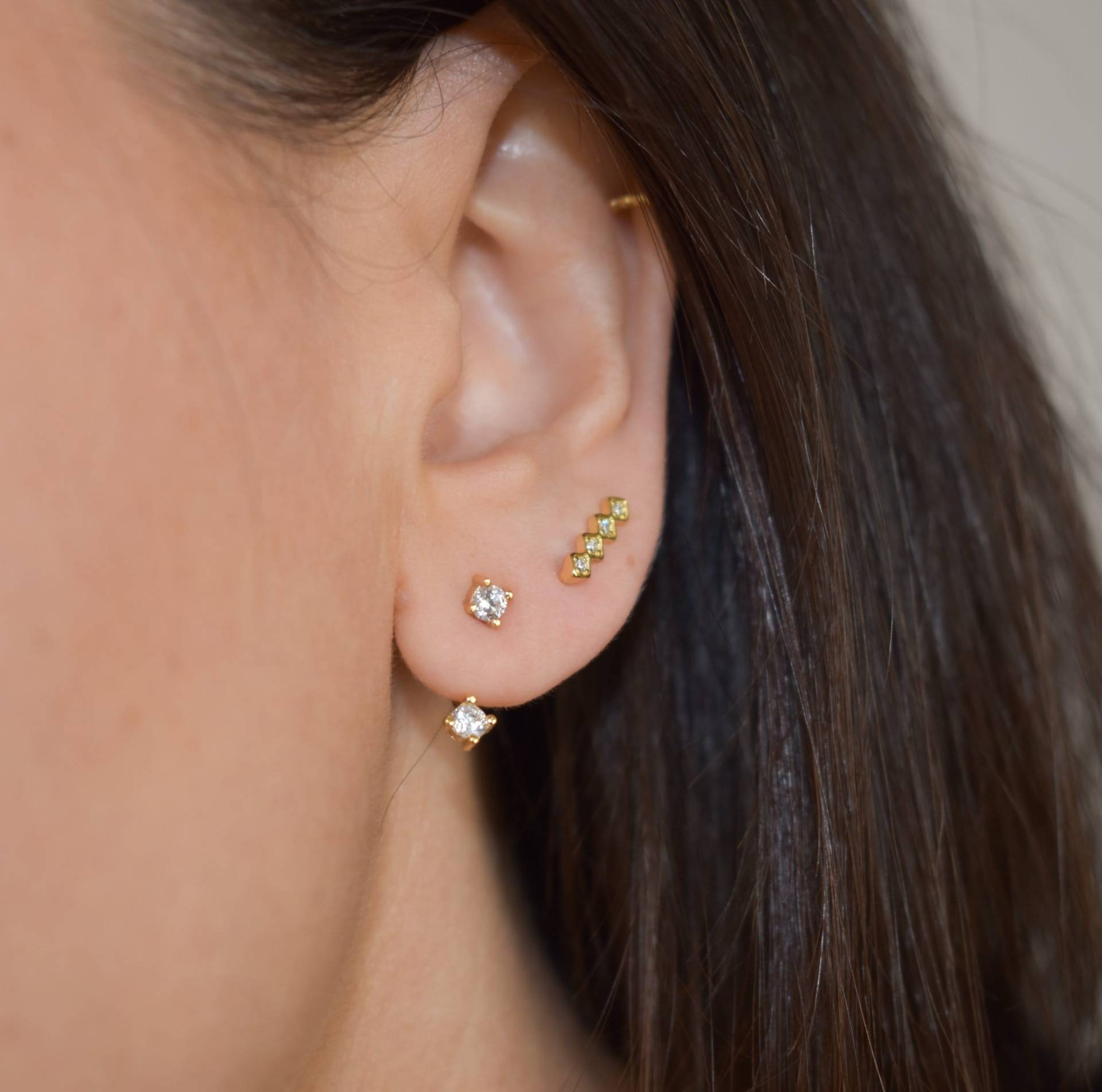 Front Back Ohrring Feine Ohrstecker Silber Gold Cz Minimalistisch Schmuck Gold Winzig Front Back Ohrring Feine Ohrstecker Silber Gold Cz Minimalistisch Schmuck Gold Winzig von goldenstrawberryDE