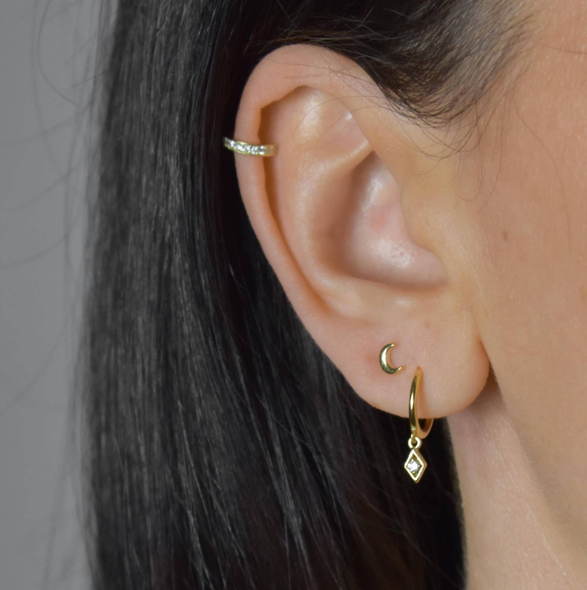 Ohrringe Mit Diamant Anhänger Creole Gold Sterling Silber 925 Minimalistisch Kleine Silber Gold Ohrringe Mit Diamant Anhänger Creole Gold Sterling Silber 925 Minimalistisch Kleine Silber Gold von goldenstrawberryDE