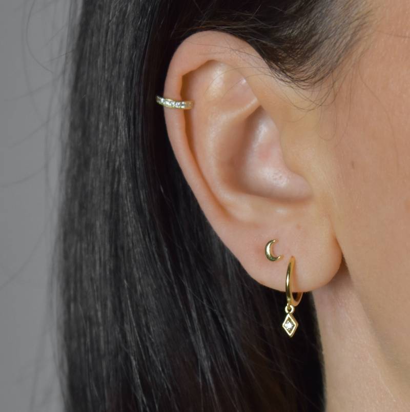Ohrringe Mit Diamant Anhänger Creole Gold Sterling Silber 925 Minimalistisch Kleine Silber Gold Ohrringe Mit Diamant Anhänger Creole Gold Sterling Silber 925 Minimalistisch Kleine Silber Gold von goldenstrawberryDE