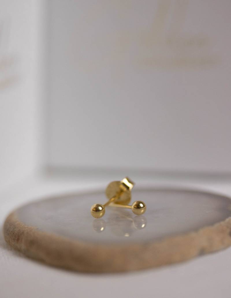 Ohrstecker Kugel Kleine Gold Sterling Silber 925 Minimalistisch Schmuck Ohrstecker Gold Silber von goldenstrawberryDE