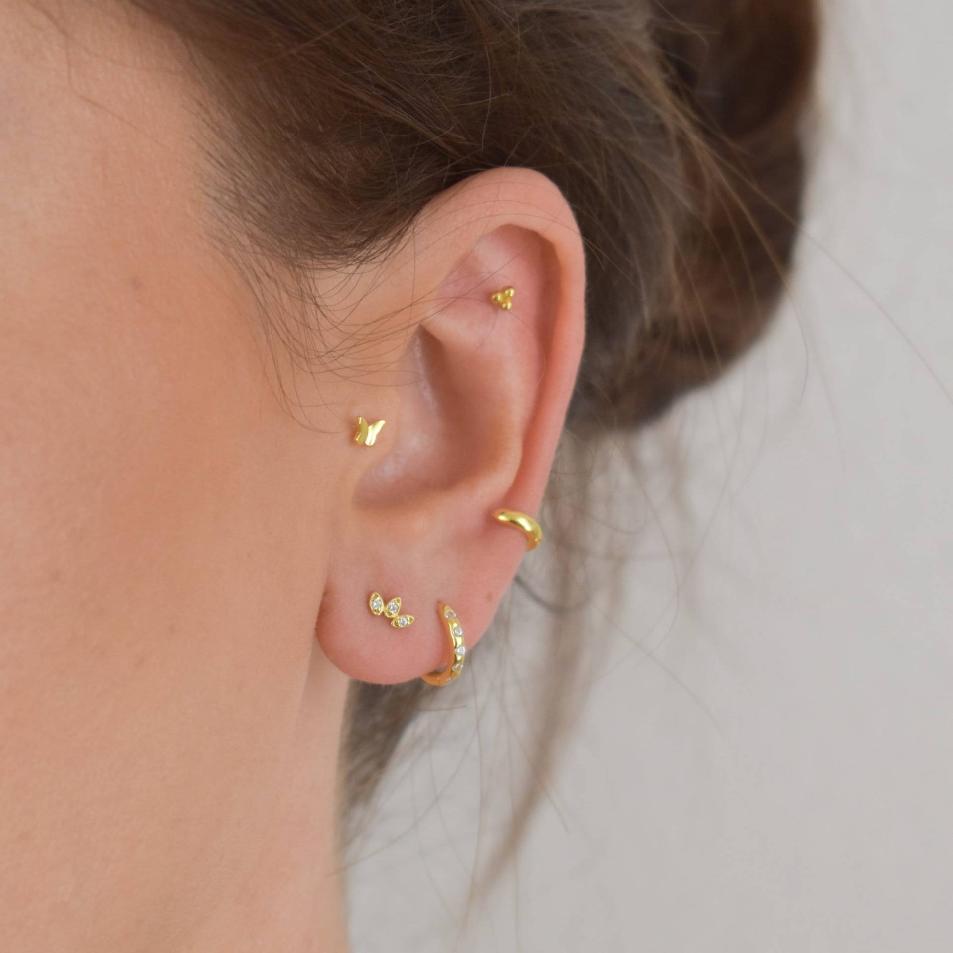 Schmetterling Piercing Helix Gold Conch Sterling Silber 925 Minimalistisch Schmuck Tragus Gold Schmetterling Piercing Helix Gold Conch Sterling Silber 925 Minimalistisch Schmuck Tragus Gold von goldenstrawberryDE