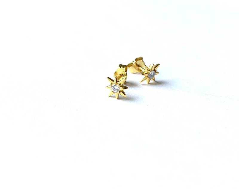 Stern Ohrstecker Gold Winzige Silber Gold Cz Sterling Silber 925 Winziger Stern Ohrring Stern Ohrstecker Gold Winzige Silber Gold Cz Sterling Silber 925 Winziger Stern Ohrring von goldenstrawberryDE