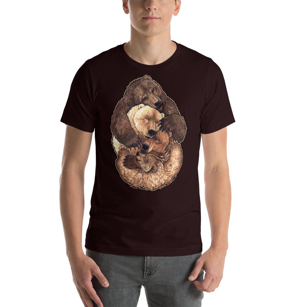 Bär Familie Hugs Kurzärmeliges Unisex T-Shirt Bär Familie Hugs Kurzärmeliges Unisex T-Shirt von goldenwolfart