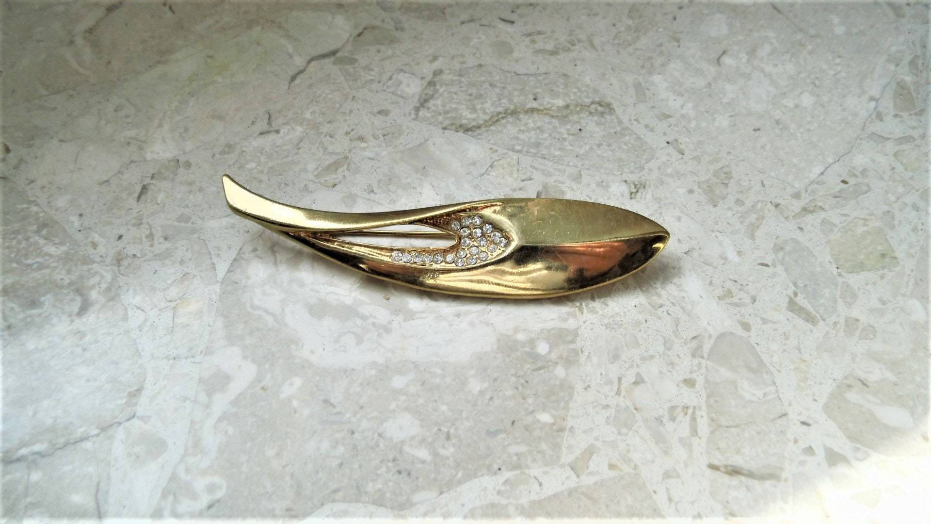 Goldfarbene Elegante Brosche Delphin Mit Kristallen Der 70Er, Anstecker, Anstecknadel, Stabbrosche, Geschenk Für Frauen, Art 627192849 Goldfarbene Elegante Brosche Delphin Mit Kristallen Der 70Er, Anstecker, Anstecknadel, Stabbrosche, Geschenk Für Frauen, Art 627192849 von goldknoepfchen