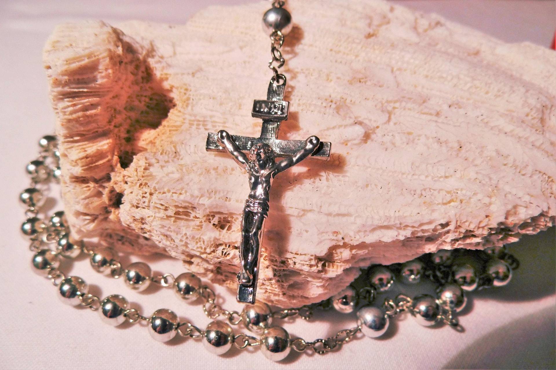 Rosenkranz Silberfarben 80Er Jahre, Geschenk Unisex, Kommunion Firmung Taufe, Religiöse Accessoires Schmuck, Art 613352506 von goldknoepfchen