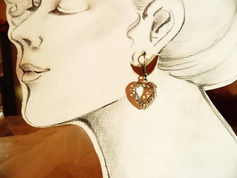 Zarte Filigrane Silberne Herzen Ohrhänger 80Erjahre, Geschenk Frauen Mädchen, Entzückende Kleine Ohrringe, Herzohrringe, Art 613352282 von goldknoepfchen