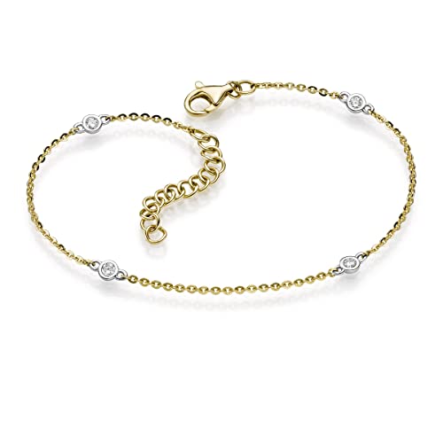 goldmaid Damen-Armband 375/- 9 Karat Gelb-Weißgold 4 Brillanten 0,16ct. P1 weiß 19cm von goldmaid