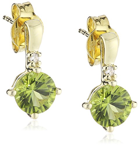 Goldmaid Damen-Ohrstecker 333 Gelbgold 2 Peridots hellgrün 2 Diamanten Ohrringe Brillanten Schmuck von goldmaid