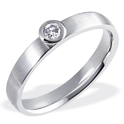 Goldmaid Damen-Ring 14 Karat (585) Weißgold Diamant Gr.58 (18.5) So R4820WG58 Verlobungsring Diamantring von goldmaid