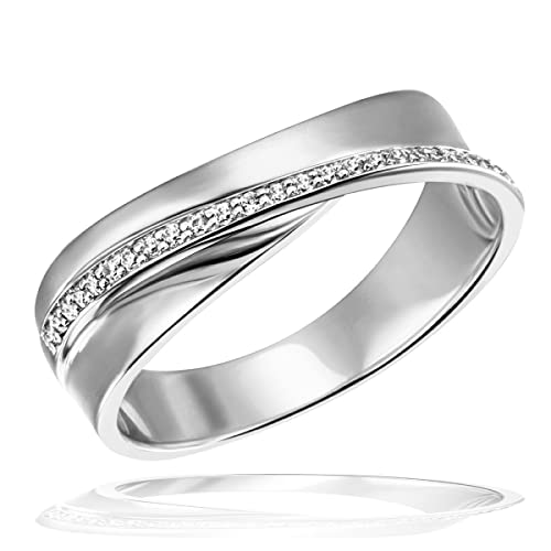 goldmaid Damen-Ring 925 Sterlingsilber 25 Zirkonia weiß, teilweise poliert, teilweise mattiert (56) von goldmaid