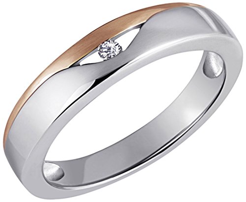 Goldmaid Damen-Ring 925 Sterlingsilber rot vergoldet 1 Zirkonia Gr. 58 Zi R4260S58 rosegold Schmuck von goldmaid