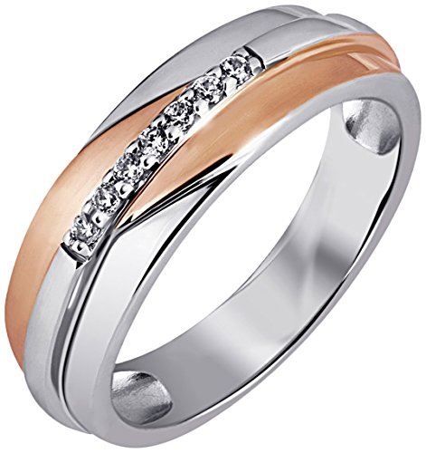 Goldmaid Damen-Ring 925 Sterlingsilber rot vergoldet 7 Zirkonia Gr. 58 Zi R4631S58 rosegold Schmuck von goldmaid