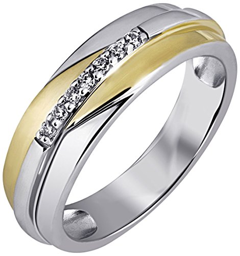 Goldmaid Damen-Ring 925 Sterlingsilber vergoldet 7 Zirkonia Gr. 54 Zi R4631SG54 Schmuck von goldmaid