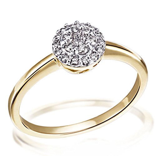 Goldmaid Damen-Ring Gelb Gold 585 21 Diamanten 0,25 Karat Glamour Fassung, Grösse 54 Brillanten Diamantring Verlobung von goldmaid