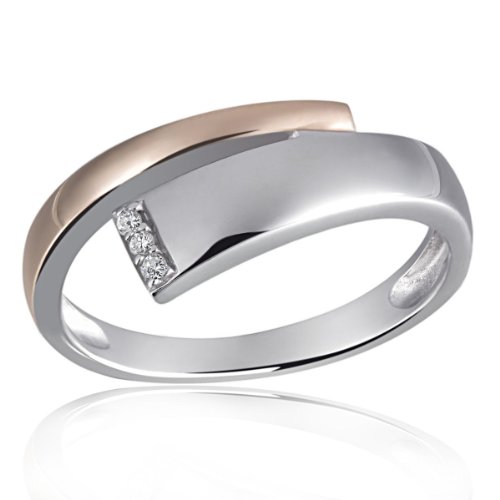 Goldmaid Damen-Ring White Diamonds Bicolor 925 Sterlingsilber Diamanten 0,03 ct. Gr. 54 von goldmaid