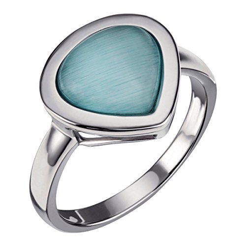 Goldmaid Damen-Ring aquamarinfarbener Glaskristall 925 Silber rhodiniert Glas Tropfenschliff blau Gr. 56 (17.8) - Fa R6915S56 Schmuck von goldmaid