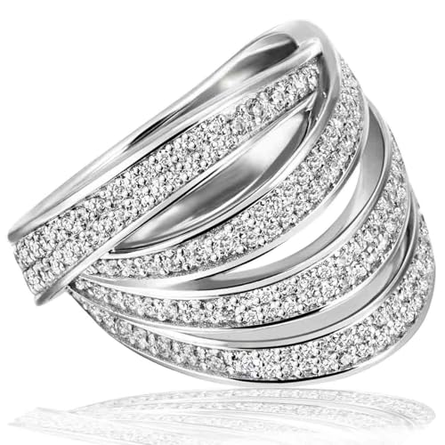 goldmaid Damen Ring 925 Sterlingsilber 144 Zirkonia weiß (52) von goldmaid