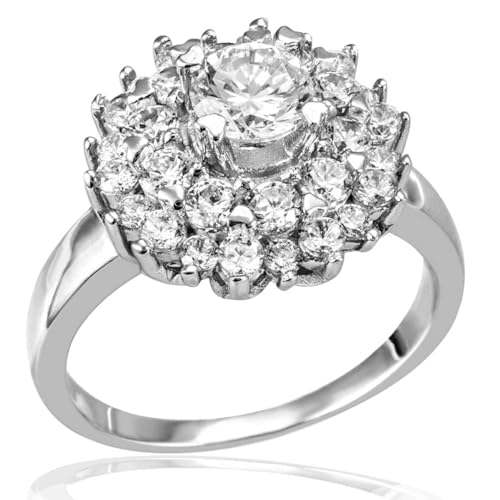 goldmaid Damen Ring 925 Sterlingsilber Blüte 31 Zirkonia weiß (50) von goldmaid