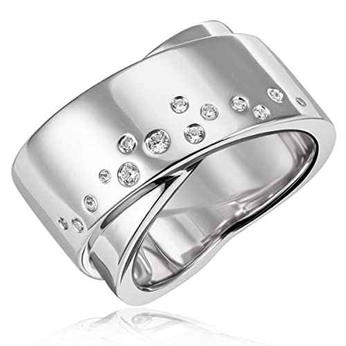 goldmaid Damen-Ring 925 Sterlingsilber Sternenhimmel 14 Zirkonia weiß (52) von goldmaid