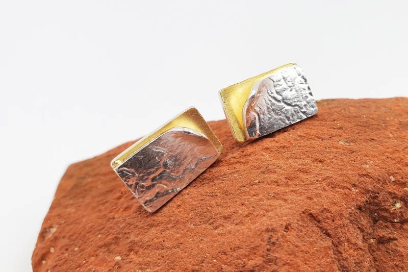 Design-Ohrstecker Aus Silber Mit Goldplattierung von goldmondStuttgart