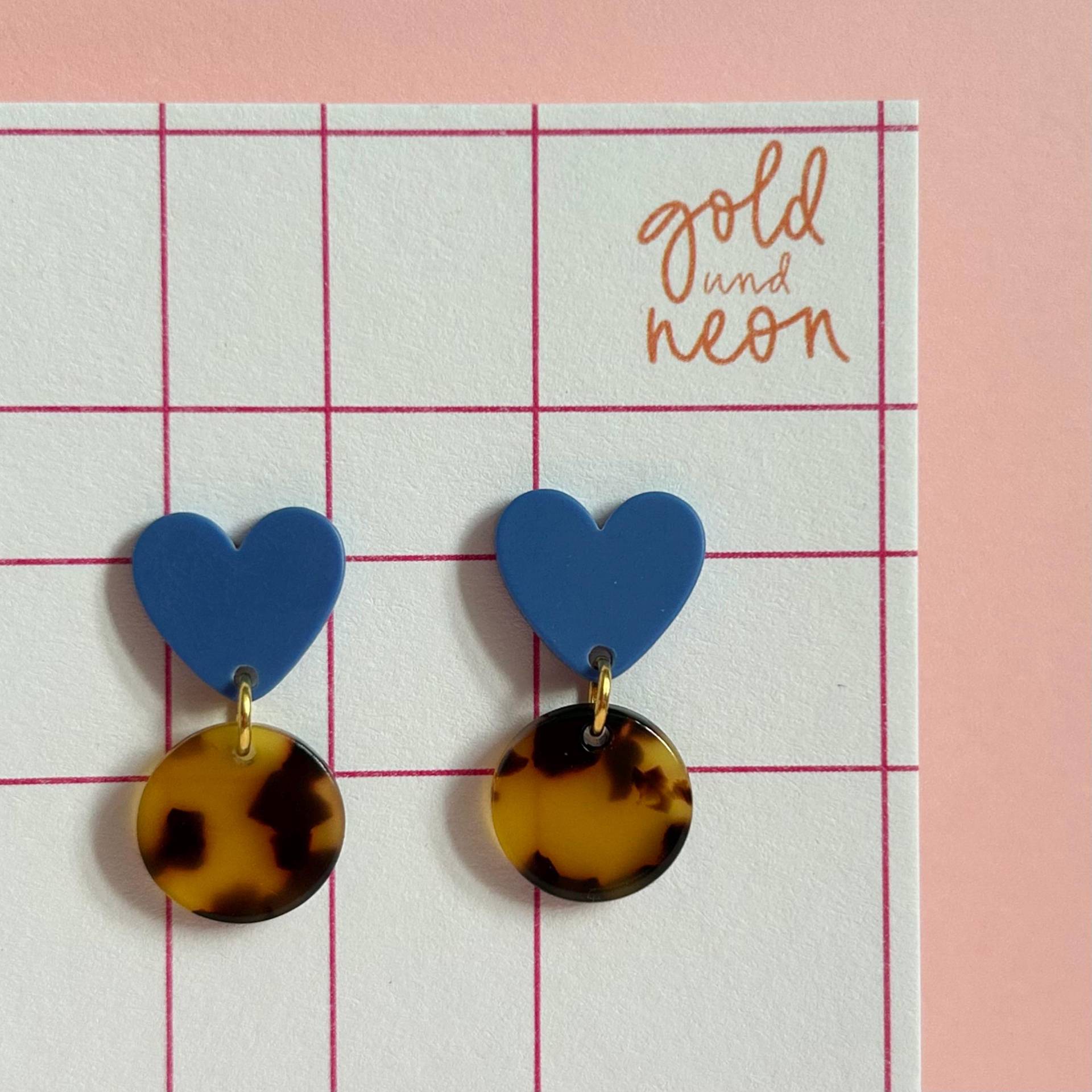 Leichte Ohrringe Aus Acryl/Leopard, Lila Herz Ohrstecker Leichte Ohrringe Aus Acryl/Leopard, Lila Herz Ohrstecker von goldundneon