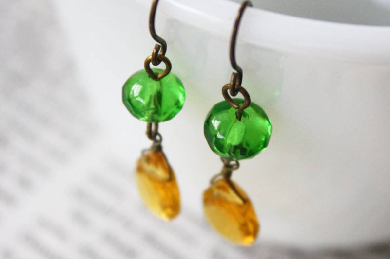 Grün & Gelb Ohrhänger von gollycool