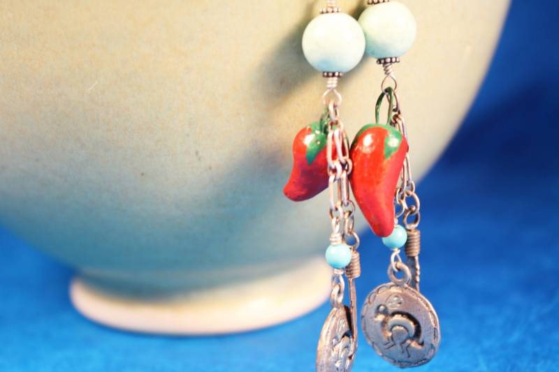 Südwestlichen Rote Chili-Ohrringe von gollycool