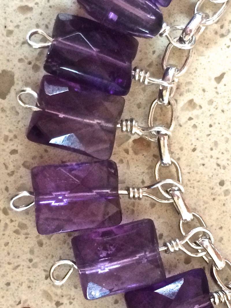 sterling & Amethyst Armband Valentinstag Februar Geburtssteine von gollycool