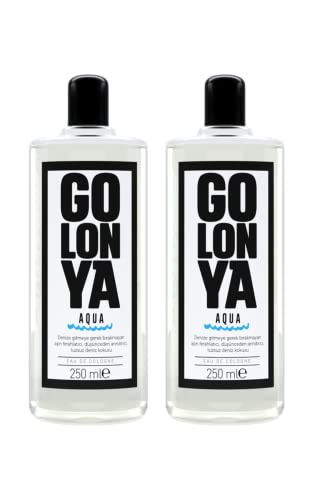 Golonya - AQUA - Eau de Cologne Doppelpack - Kolonya 2x250ml Flasche - Kölnischwasser Erfrischend, Intensiv, Marineduft - Unisex-Parfum das lange anhält von golonya