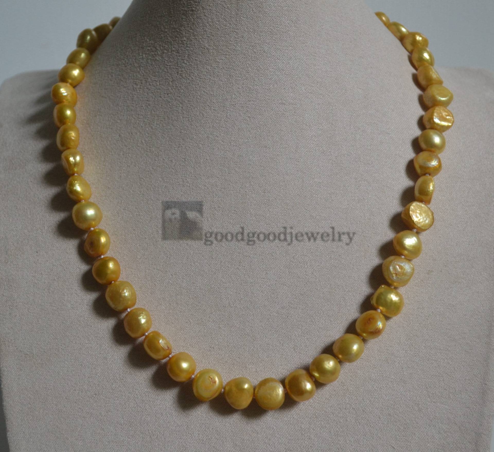 Gold Süßwasserperlen Halskette - Korn Form Perle, Hochzeitsschmuck von goodgoodjewelry