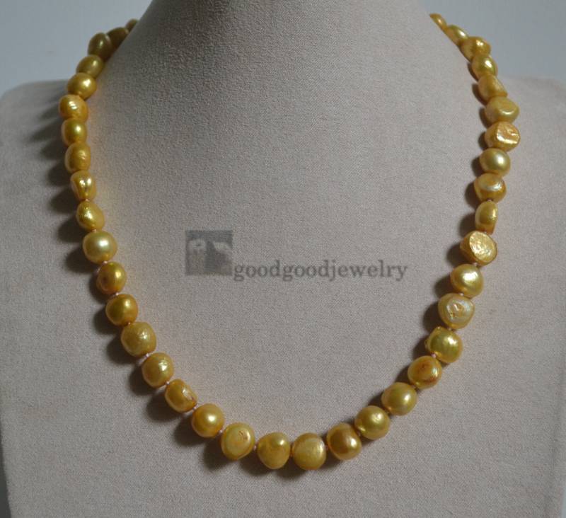 Gold Süßwasserperlen Halskette - Korn Form Perle, Hochzeitsschmuck von goodgoodjewelry