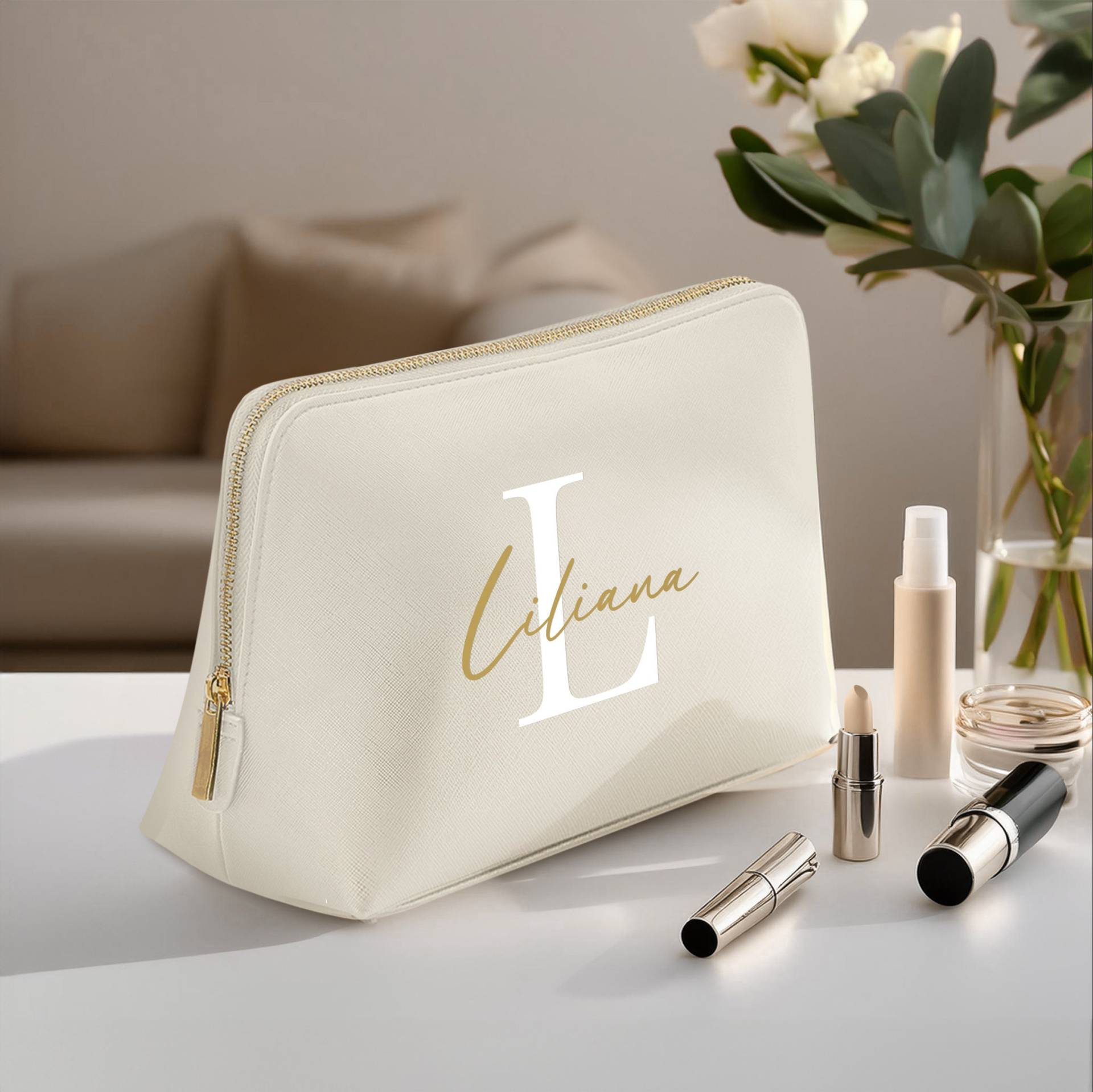 Personalisierte Kosmetiktasche/Beauty Bag Mit Name Für Die Braut, Trauzeugin, Frau, Ehefrau, Freundin, Muttertag, Geburtstag, Weihnachten Personalisierte Kosmetiktasche/Beauty Bag Mit Name Für Die Braut, Trauzeugin, Frau, Ehefrau, Freundin, Muttertag, Geburtstag, Weihnachten von goodie4you