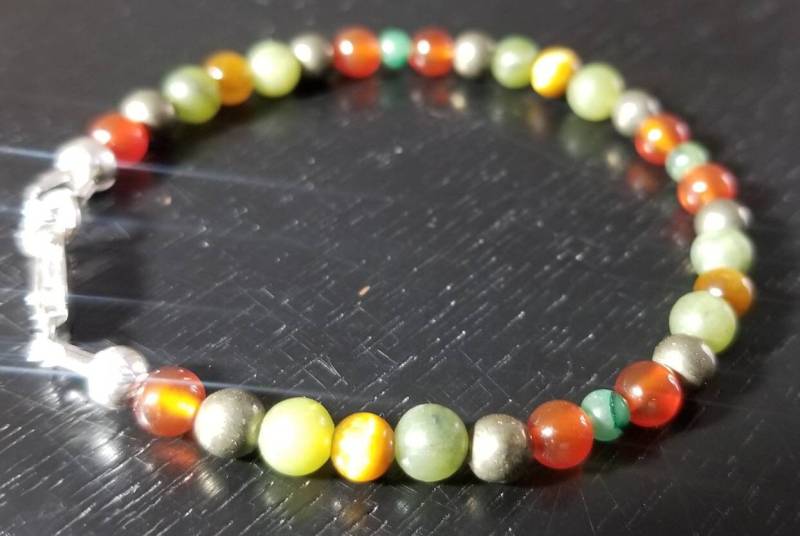 Wohlstand Attraktion, Armband, Lucky Green Aventurine, Pyrit, Carnelian, Jade, Tiger Eye Good Luck Armband von goodkarmanyc