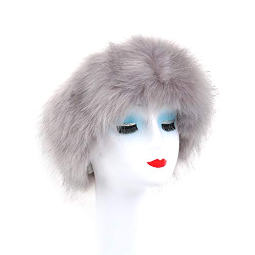 goodluxx Frauen-Winter-Pelz-Plüsch-Stirnband mit elastischem mehrfarbigem Ohrwärmer-Ohrenschützer Pelz-Plüsch-Breites Stirnband 7# von goodluxx