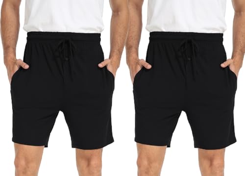 goodmansam 2er Pack Herren Kurz Schlafanzughose Leichte Pyjamahose Schlafshorts Weich Sommer Nachtwäsche Shorts, Schwarz, XXL goodmansam 2er Pack Herren Kurz Schlafanzughose Leichte Pyjamahose Schlafshorts Weich Sommer Nachtwäsche Shorts, Schwarz, XXL von goodmansam