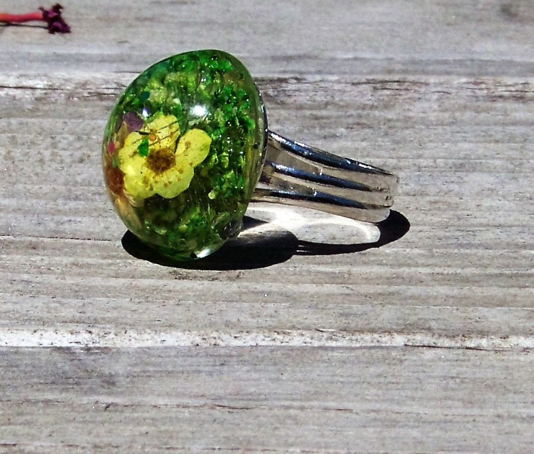 Gepressten Blumen Verstellbaren Ring Gepressten Blumen Verstellbaren Ring von goodtreasure