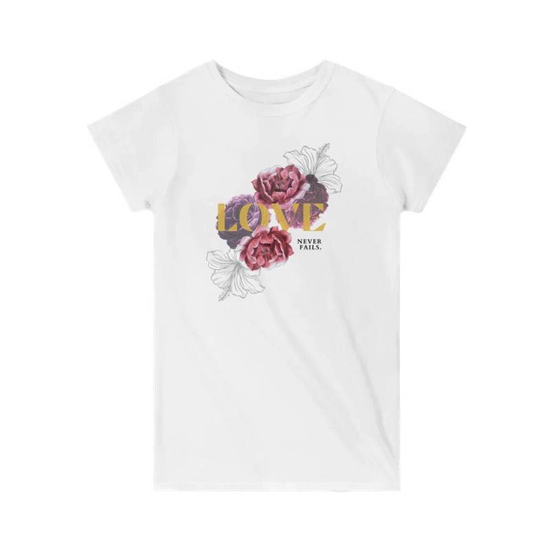 Classic Womens T-Shirt "Love Never Fails" von goodversestudio