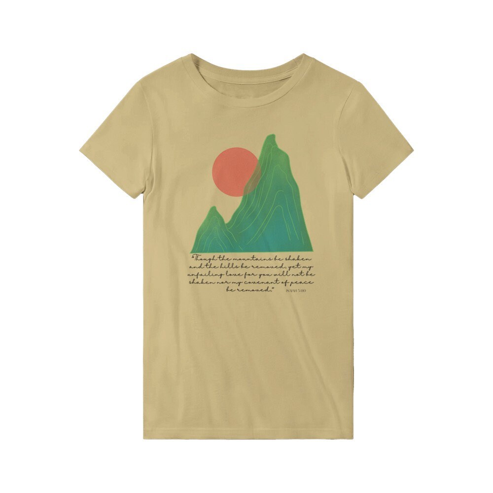 Womens T-Shirt "Mountains", Faith Shirt von goodversestudio