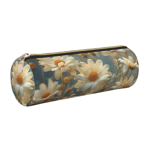 Growing Daisies Leder-Federmäppchen, schlanke ästhetische Ledertasche, Schreibwaren-Organizer-Tasche mit tragbarem Metallring, gold, Einheitsgröße, Kartenhalter Growing Daisies Leder-Federmäppchen, schlanke ästhetische Ledertasche, Schreibwaren-Organizer-Tasche mit tragbarem Metallring, gold, Einheitsgröße, Kartenhalter von gopoo