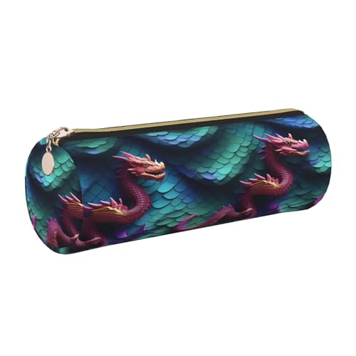 gopoo 3D Magical Dragon Scales Leder-Federmäppchen, schlanke ästhetische Ledertasche, Schreibwaren-Organizer-Tasche mit tragbarem Metallring, gold, Einheitsgröße, Kartenhalter gopoo 3D Magical Dragon Scales Leder-Federmäppchen, schlanke ästhetische Ledertasche, Schreibwaren-Organizer-Tasche mit tragbarem Metallring, gold, Einheitsgröße, Kartenhalter von gopoo