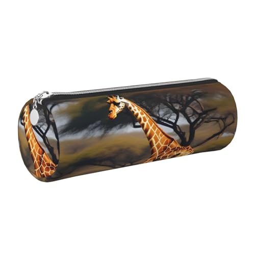 gopoo Afrika Giraffe Majestic Tree Leder-Federmäppchen, schlanke ästhetische Ledertasche, Schreibwaren-Organizer-Tasche mit tragbarem Metallring, silber, Einheitsgröße, Kartenhalter gopoo Afrika Giraffe Majestic Tree Leder-Federmäppchen, schlanke ästhetische Ledertasche, Schreibwaren-Organizer-Tasche mit tragbarem Metallring, silber, Einheitsgröße, Kartenhalter von gopoo