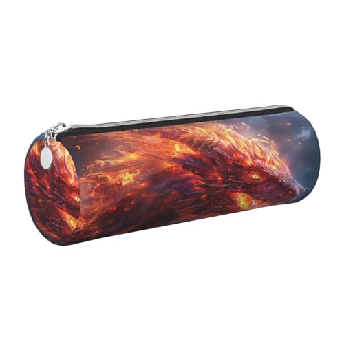 gopoo Dark Dragon Leder-Federmäppchen, schlanke ästhetische Ledertasche, Schreibwaren-Organizer-Tasche mit tragbarem Metallring, silber, Einheitsgröße, Kartenhalter gopoo Dark Dragon Leder-Federmäppchen, schlanke ästhetische Ledertasche, Schreibwaren-Organizer-Tasche mit tragbarem Metallring, silber, Einheitsgröße, Kartenhalter von gopoo