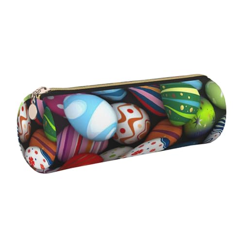 gopoo Easter Eggs1 Leder-Federmäppchen, schlanke ästhetische Ledertasche, Schreibwaren-Organizer-Tasche mit tragbarem Metallring, gold, Einheitsgröße, Kartenhalter von gopoo